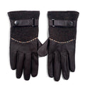 DAKS Guanti in pelle marroni in lana unisex