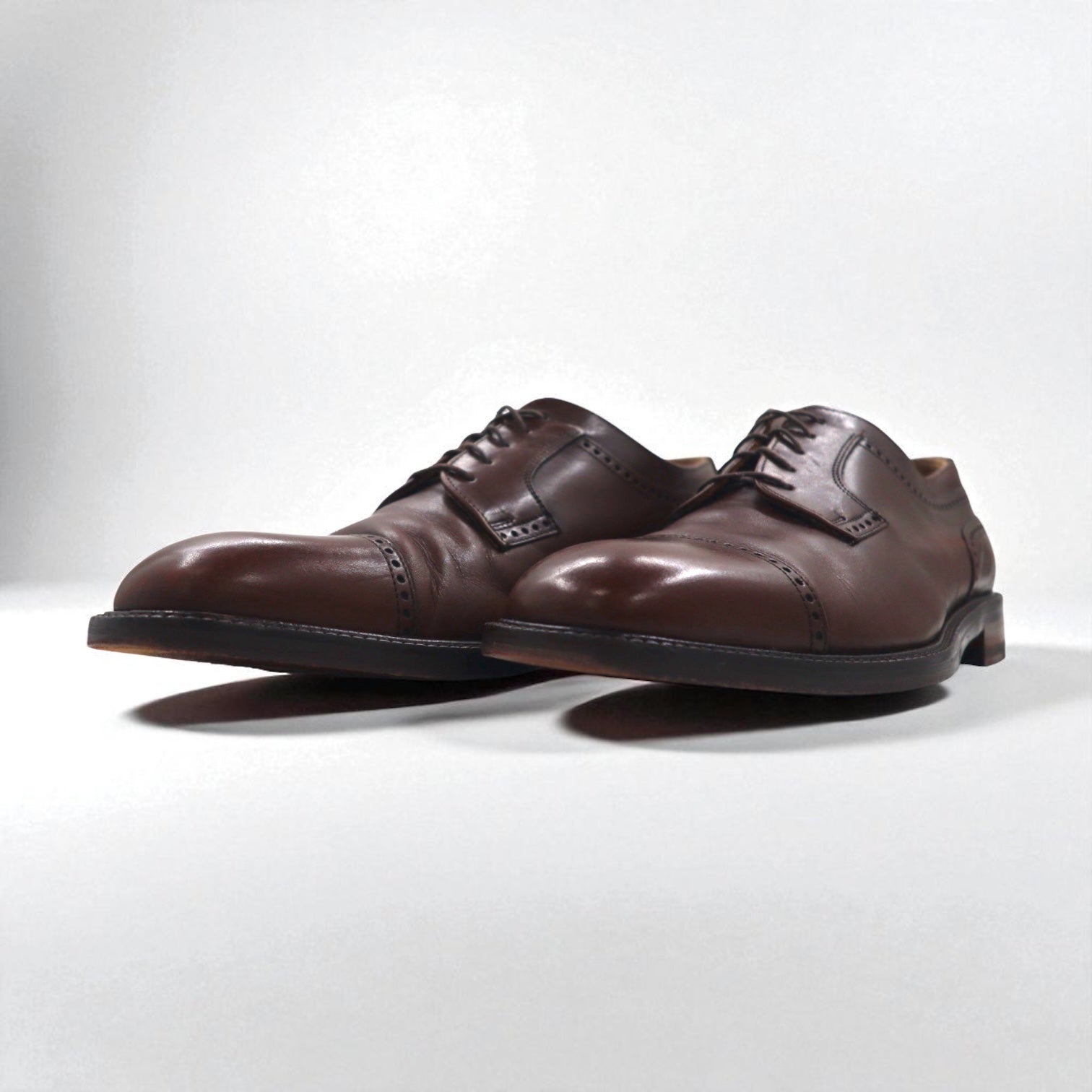 FLORSHEIM - Scarpe eleganti in pelle marrone con puntale, modello Imperial, made in Italy, 27 cm, articolo 93681