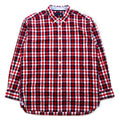 TOMMY HILFIGER Camicia button-down taglia grande L a quadri rossi tricolore in cotone