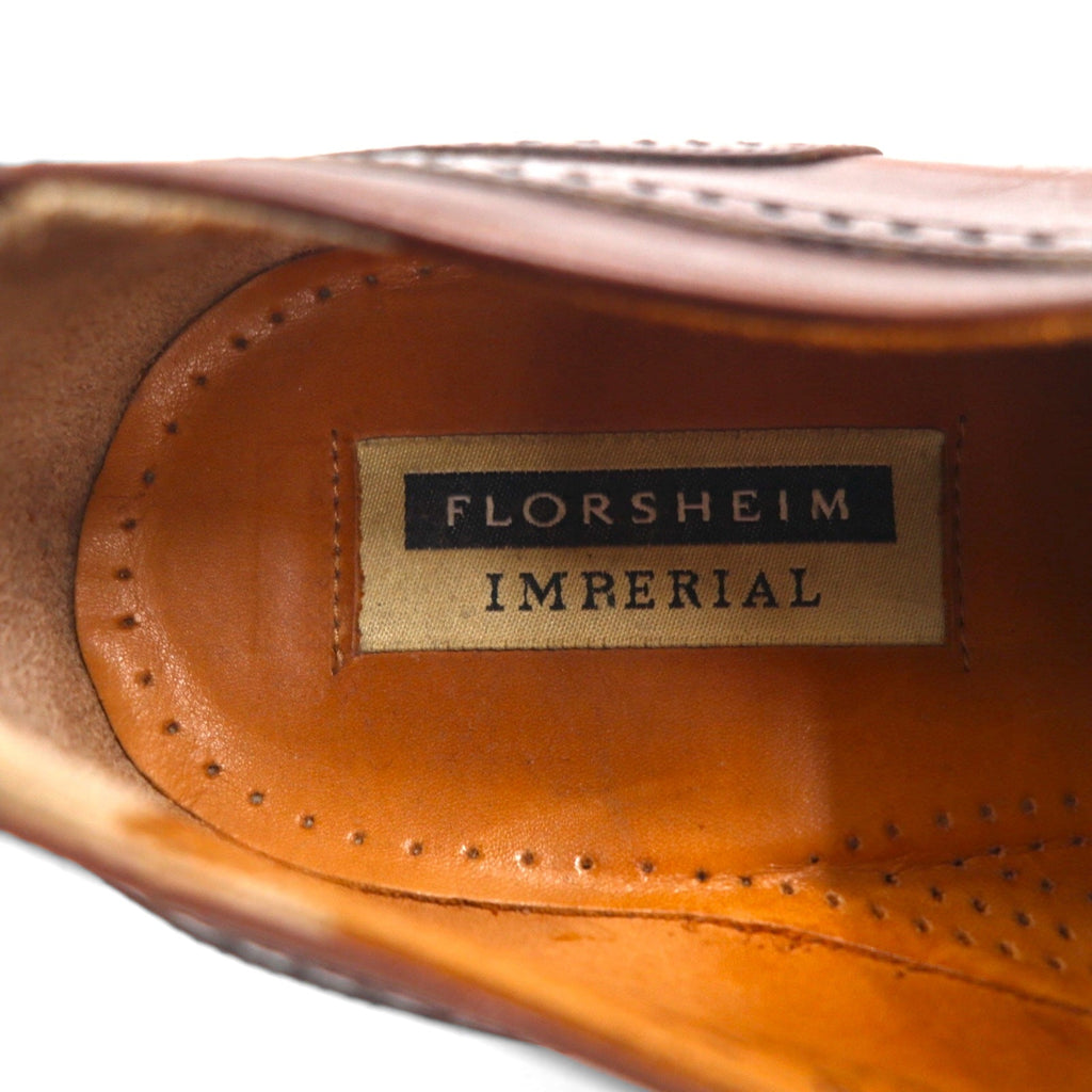 FLORSHEIM - Scarpe eleganti in pelle marrone con puntale, modello Imperial, made in Italy, 27 cm, articolo 93681