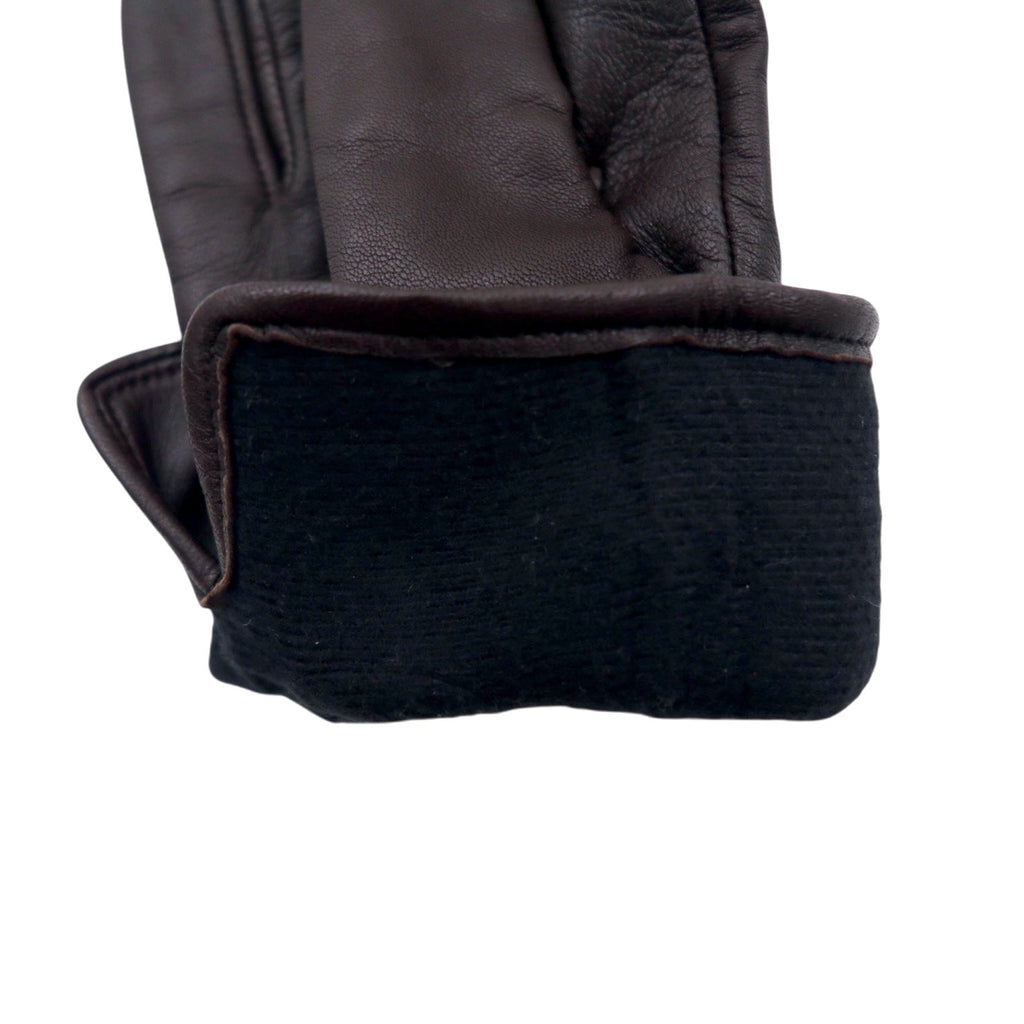 DAKS Guanti in pelle marroni in lana unisex