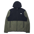 THE NORTH FACE フルジップ フリースジャケット フーディー XL ブラック カーキ ポリエステル ワンポイントロゴ刺繍