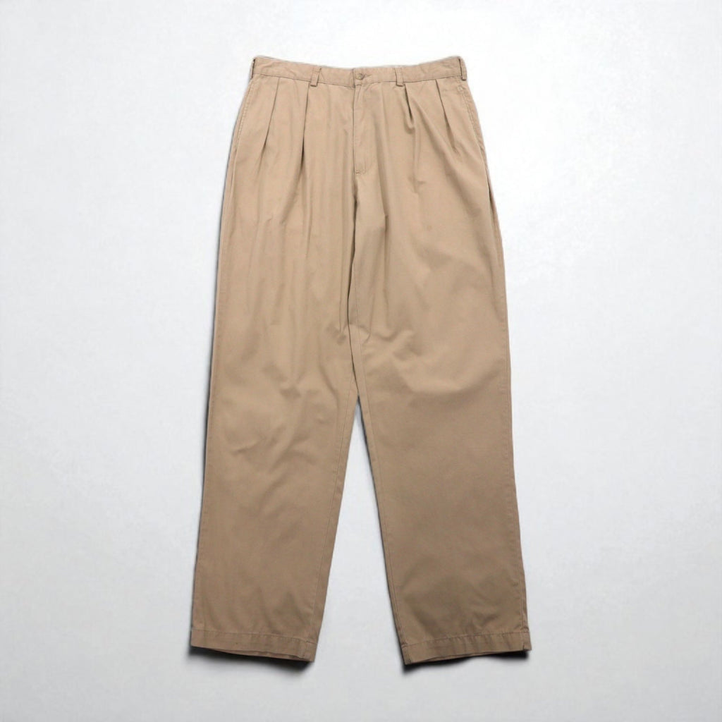 POLO GOLF RALPH LAUREN anni '90 pantalone chino ampio a due pinces L beige cotone