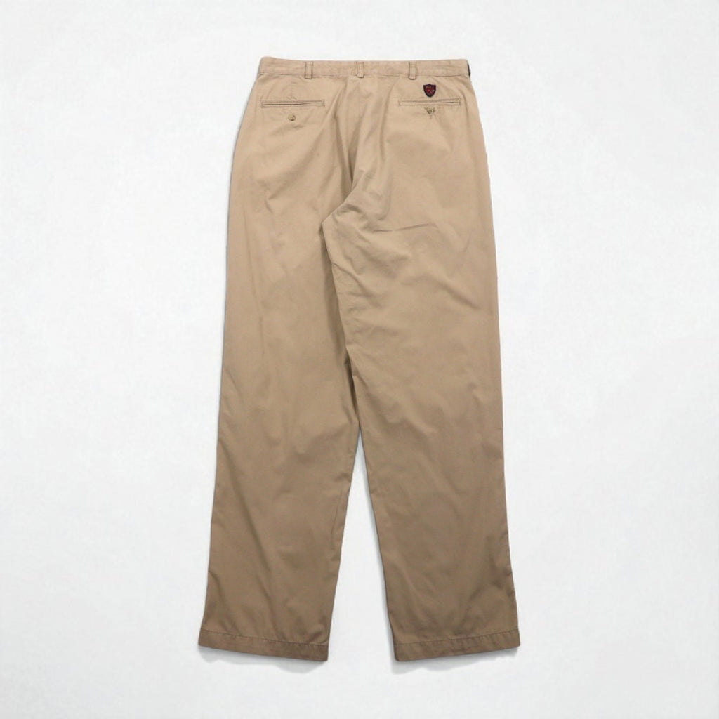 POLO GOLF RALPH LAUREN anni '90 pantalone chino ampio a due pinces L beige cotone