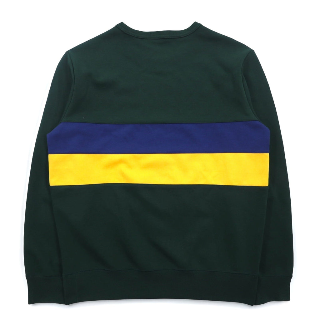 POLO RALPH LAUREN felpa girocollo M verde color block ricamo piccolo pony