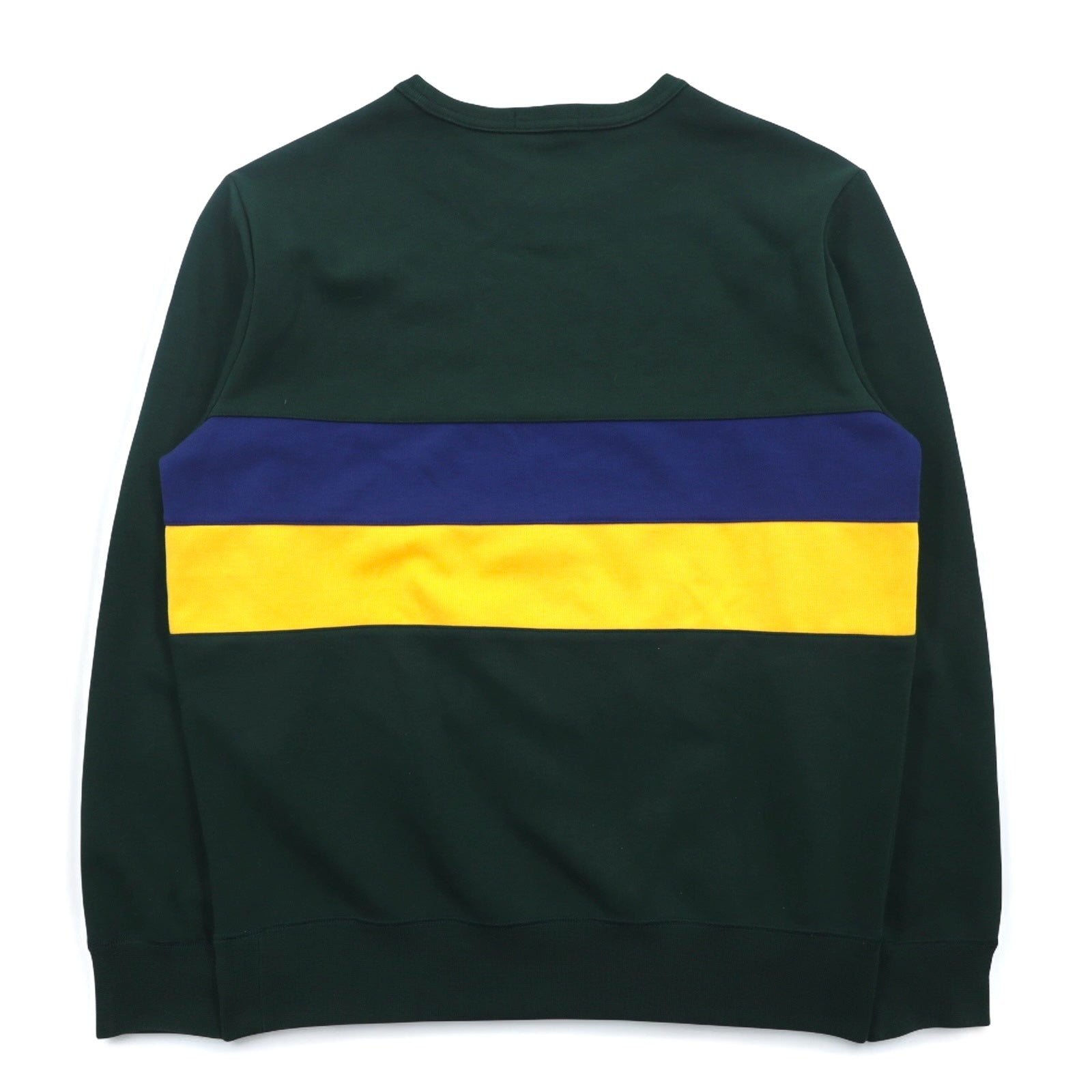 POLO RALPH LAUREN felpa girocollo M verde color block ricamo piccolo pony