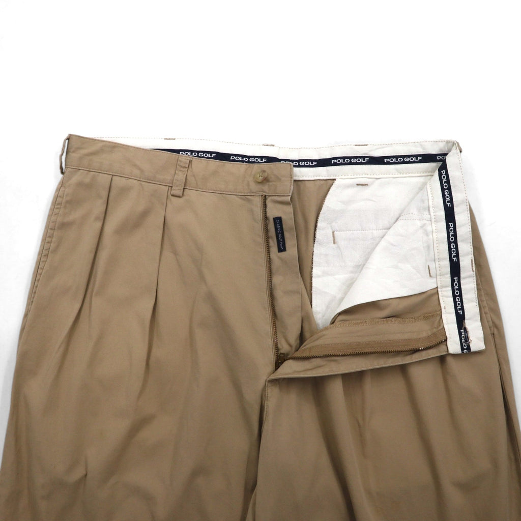 POLO GOLF RALPH LAUREN anni '90 pantalone chino ampio a due pinces L beige cotone