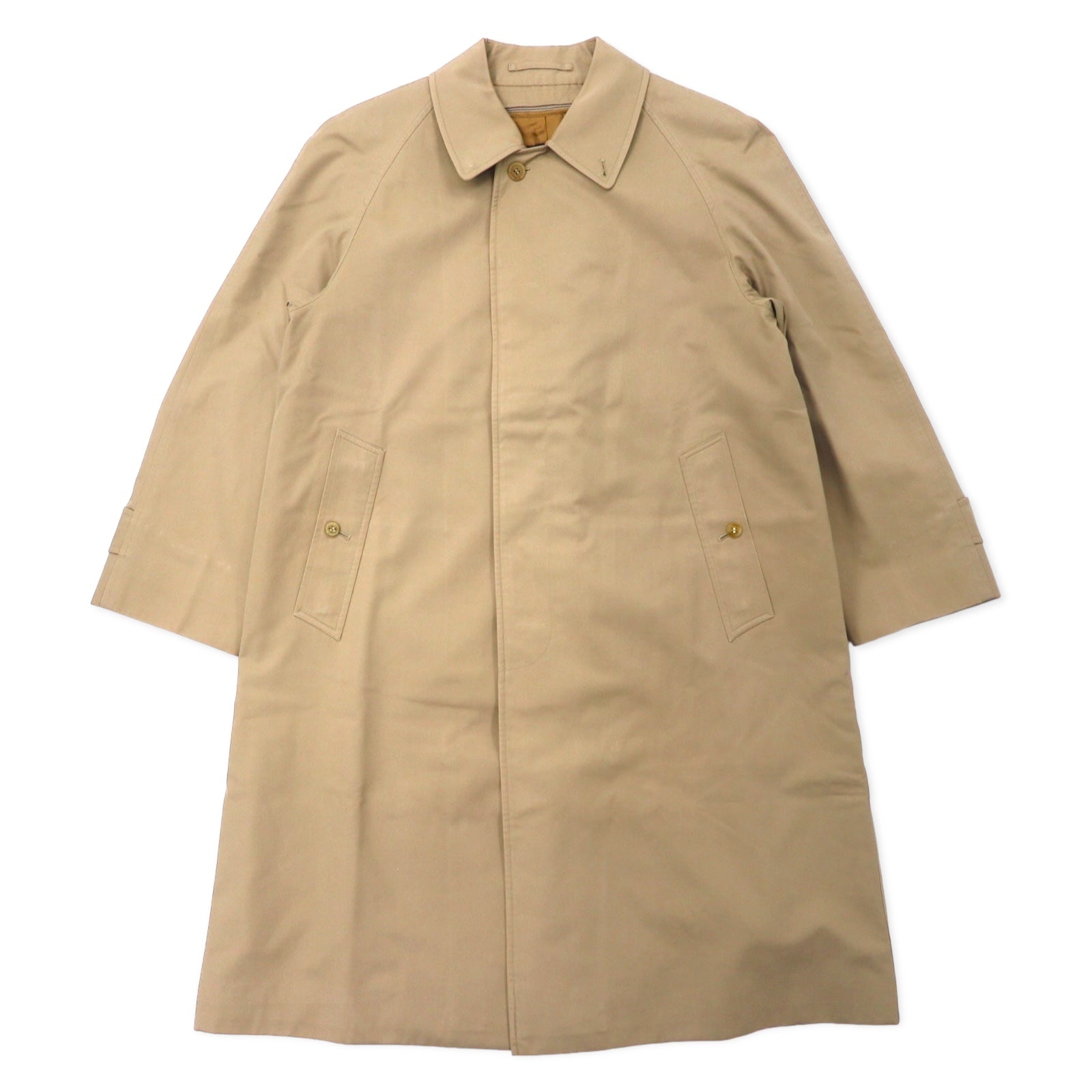 Burberrys Impermeabile a collo a scialle, cappotto Balmacaan 170 beige, cotone, fodera rimovibile a quadri scozzesi, abbottonatura nascosta, old, made in Japan