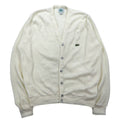Cardigan IZOD LACOSTE anni '80, Made in USA, in maglia acrilica, taglia M, colore bianco