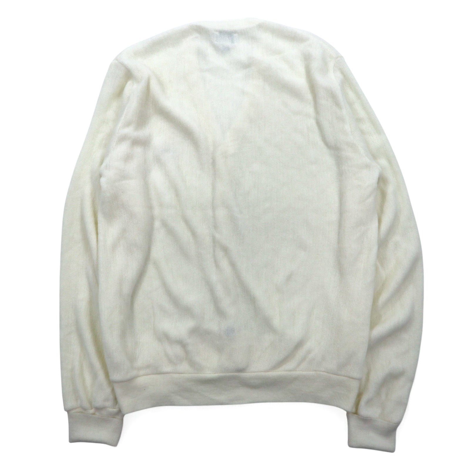 Cardigan IZOD LACOSTE anni '80, Made in USA, in maglia acrilica, taglia M, colore bianco