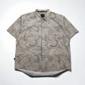 Sean John 00年代 総柄 ビッグサイズ 半袖シャツ 2XL ベージュ コットン チェック 胸ポケット