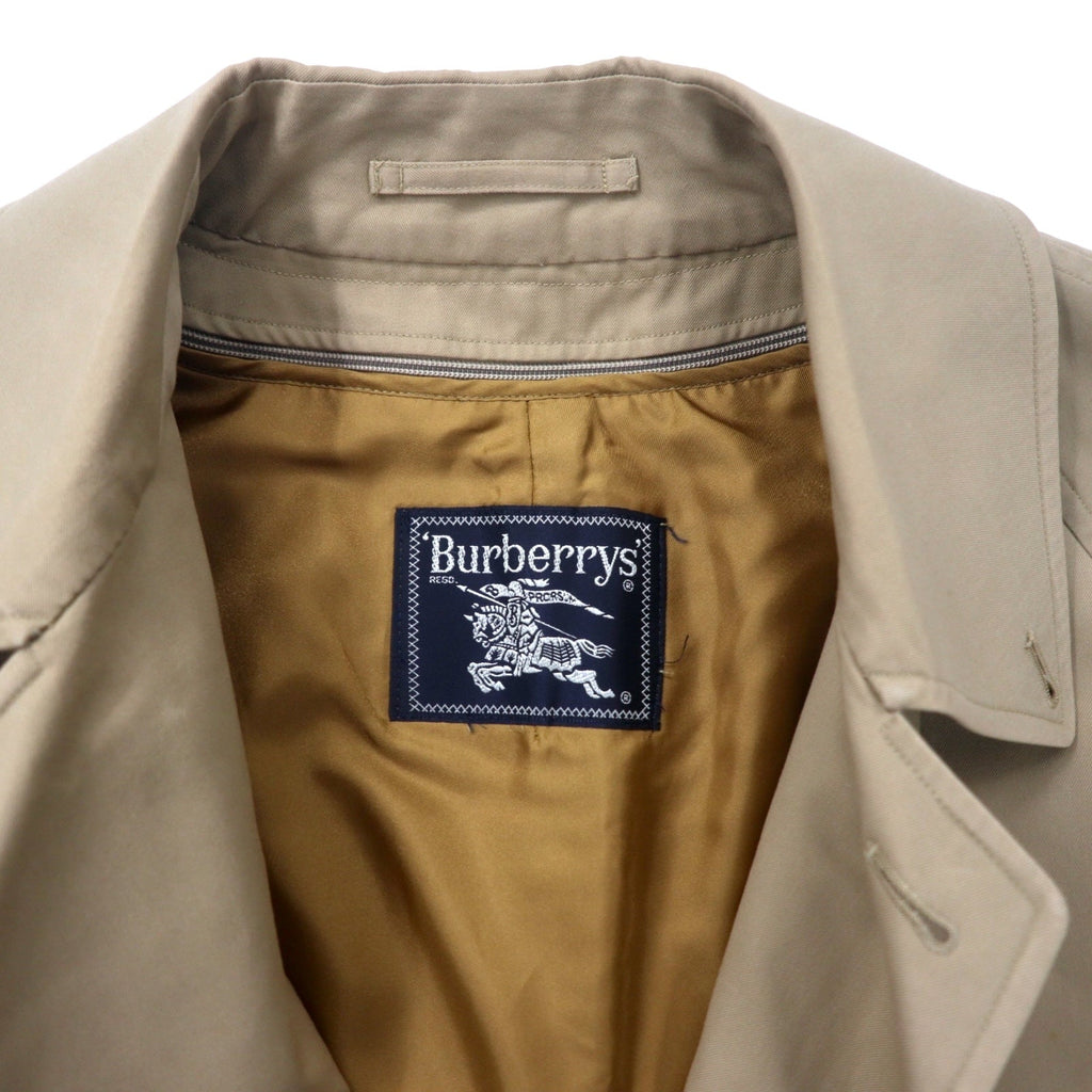 Burberrys Impermeabile a collo a scialle, cappotto Balmacaan 170 beige, cotone, fodera rimovibile a quadri scozzesi, abbottonatura nascosta, old, made in Japan