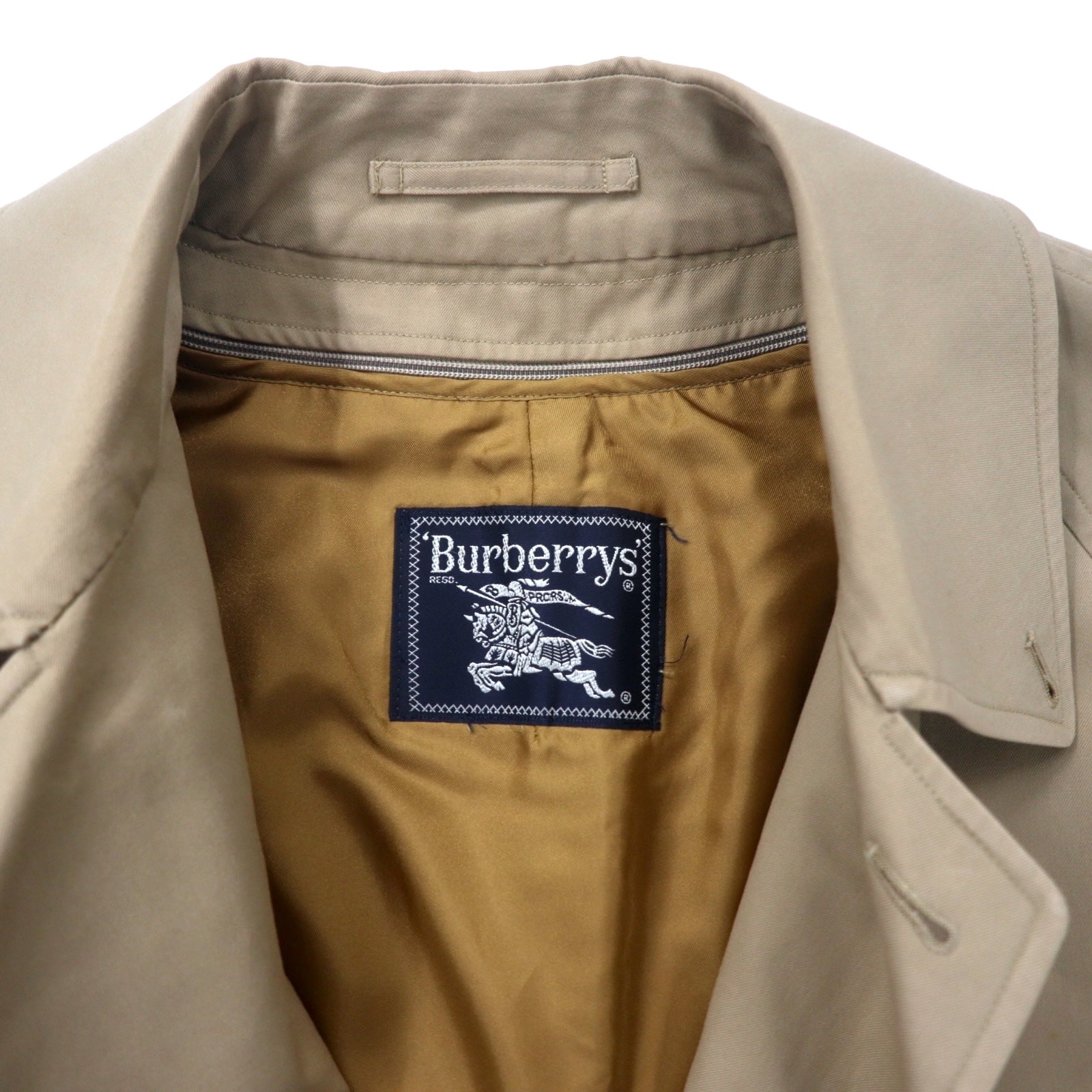 Burberrys Impermeabile a collo a scialle, cappotto Balmacaan 170 beige, cotone, fodera rimovibile a quadri scozzesi, abbottonatura nascosta, old, made in Japan