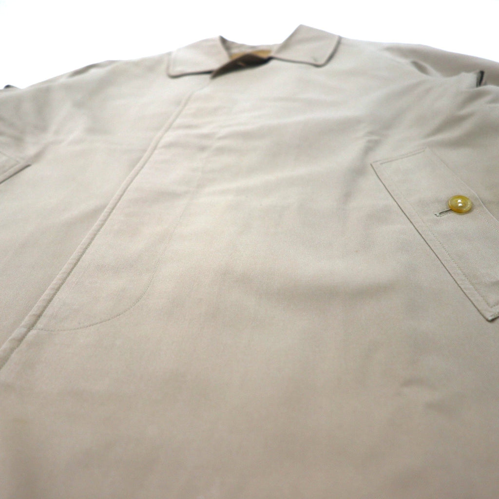 Burberrys Impermeabile a collo a scialle, cappotto Balmacaan 170 beige, cotone, fodera rimovibile a quadri scozzesi, abbottonatura nascosta, old, made in Japan