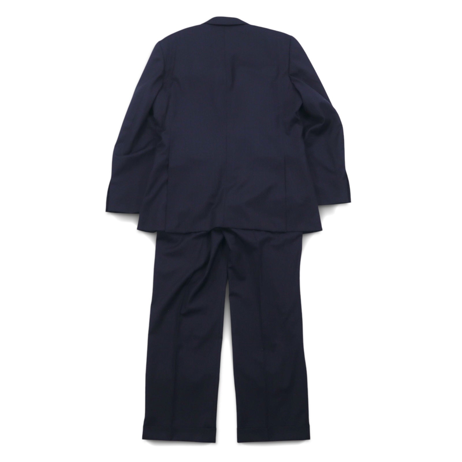 LANVIN en Bleu 3B スーツ セットアップ L ネイビー ストライプ ウール 日本製