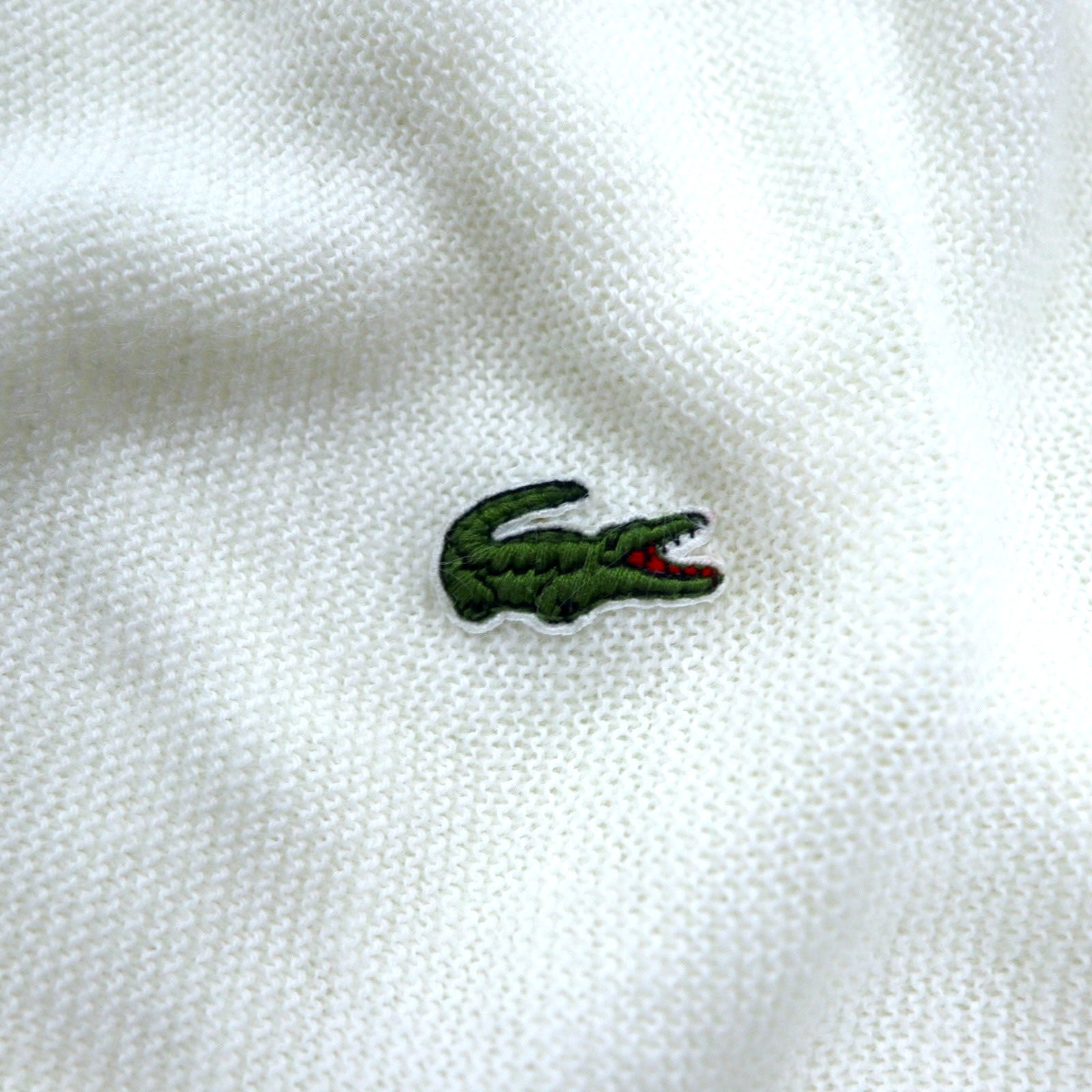 Cardigan IZOD LACOSTE anni '80, Made in USA, in maglia acrilica, taglia M, colore bianco