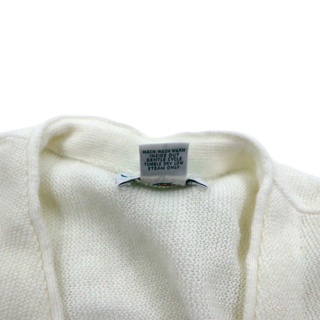 Cardigan IZOD LACOSTE anni '80, Made in USA, in maglia acrilica, taglia M, colore bianco