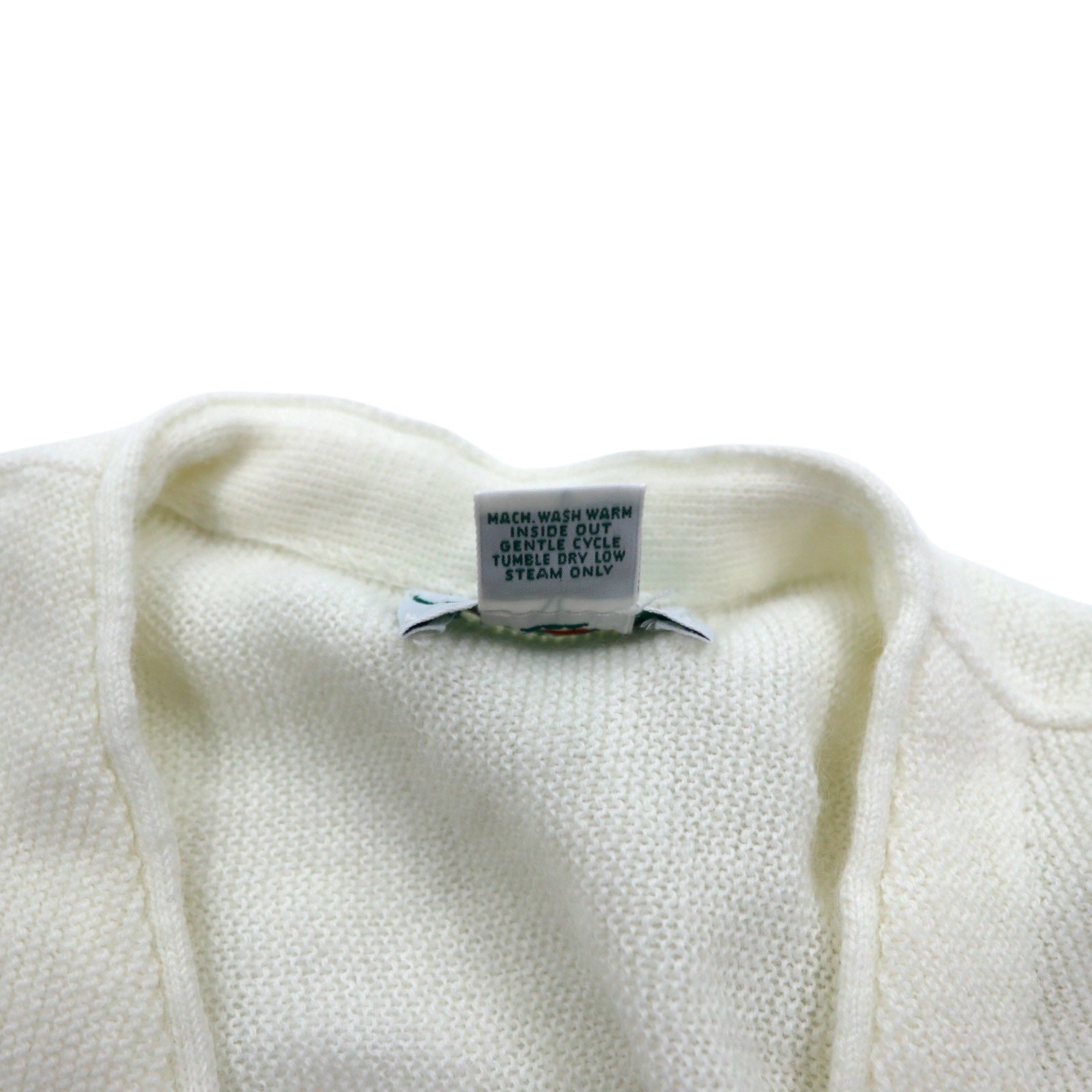 Cardigan IZOD LACOSTE anni '80, Made in USA, in maglia acrilica, taglia M, colore bianco