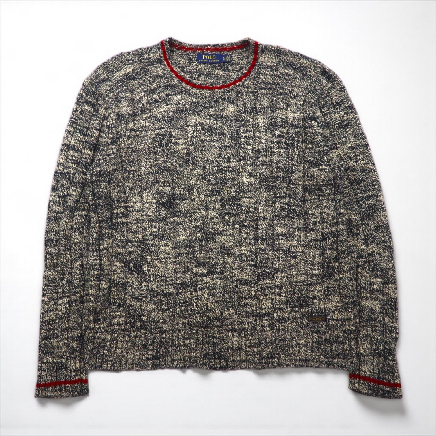Polo Ralph Lauren ローゲージ ニット クルーネック セーター L ミックス グレー コットン