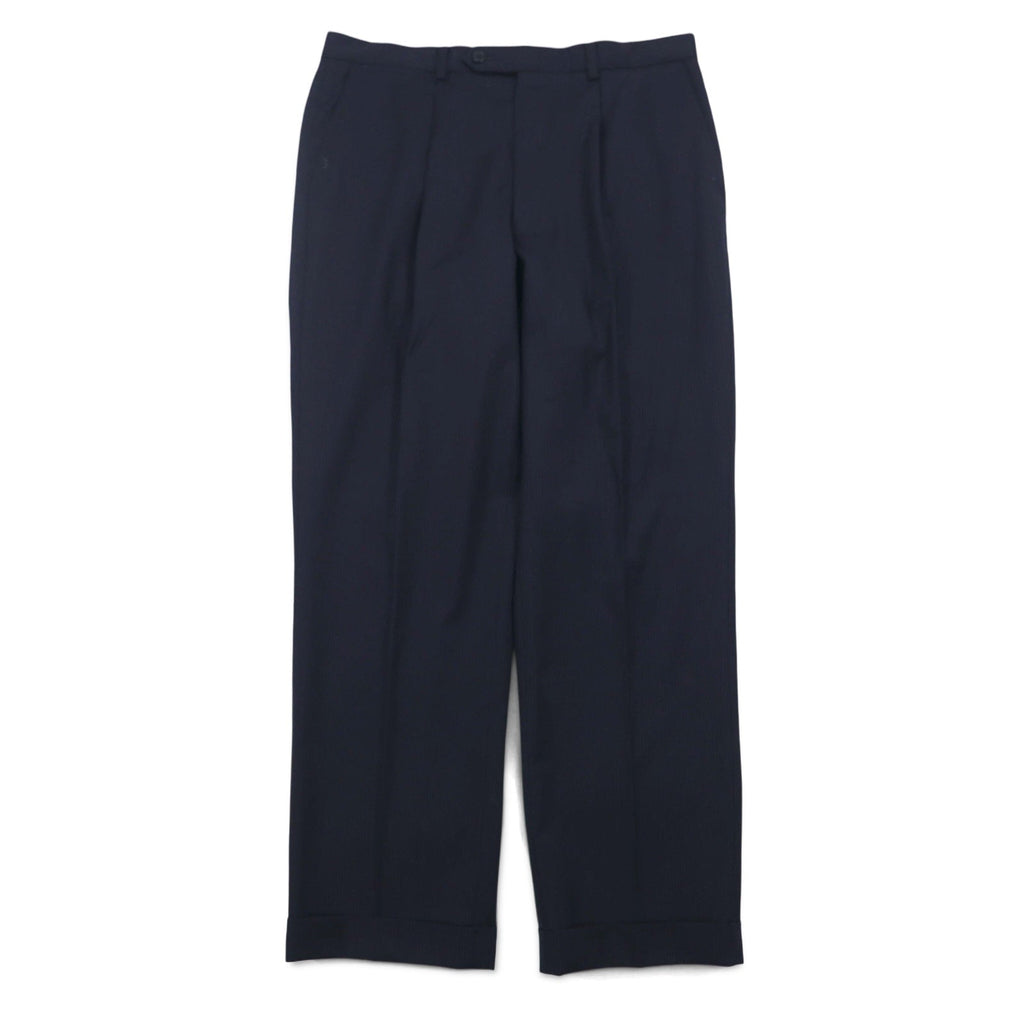 LANVIN en Bleu 3B スーツ セットアップ L ネイビー ストライプ ウール 日本製