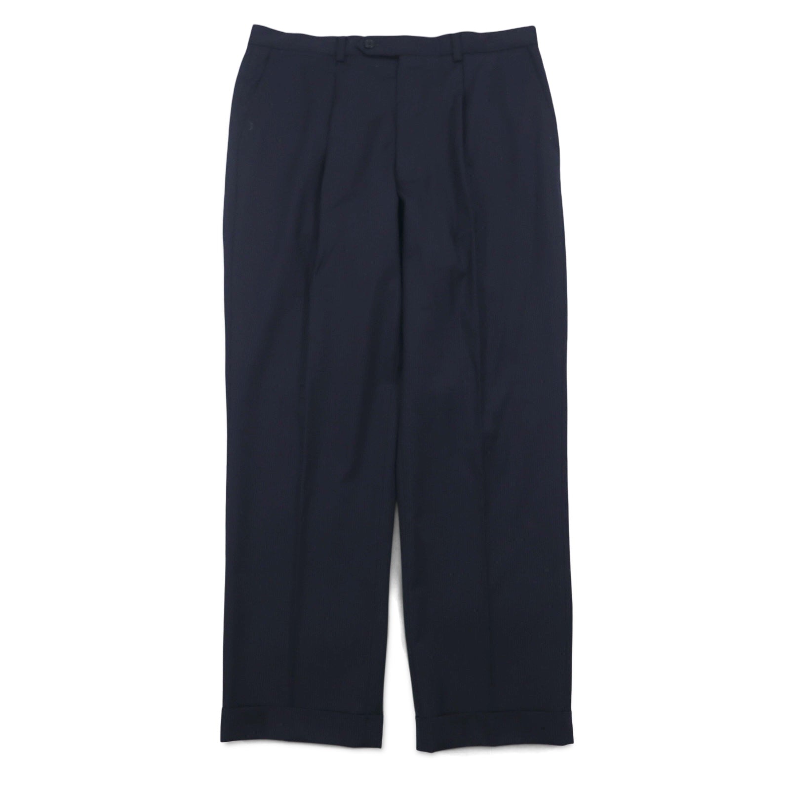 LANVIN en Bleu 3B スーツ セットアップ L ネイビー ストライプ ウール 日本製