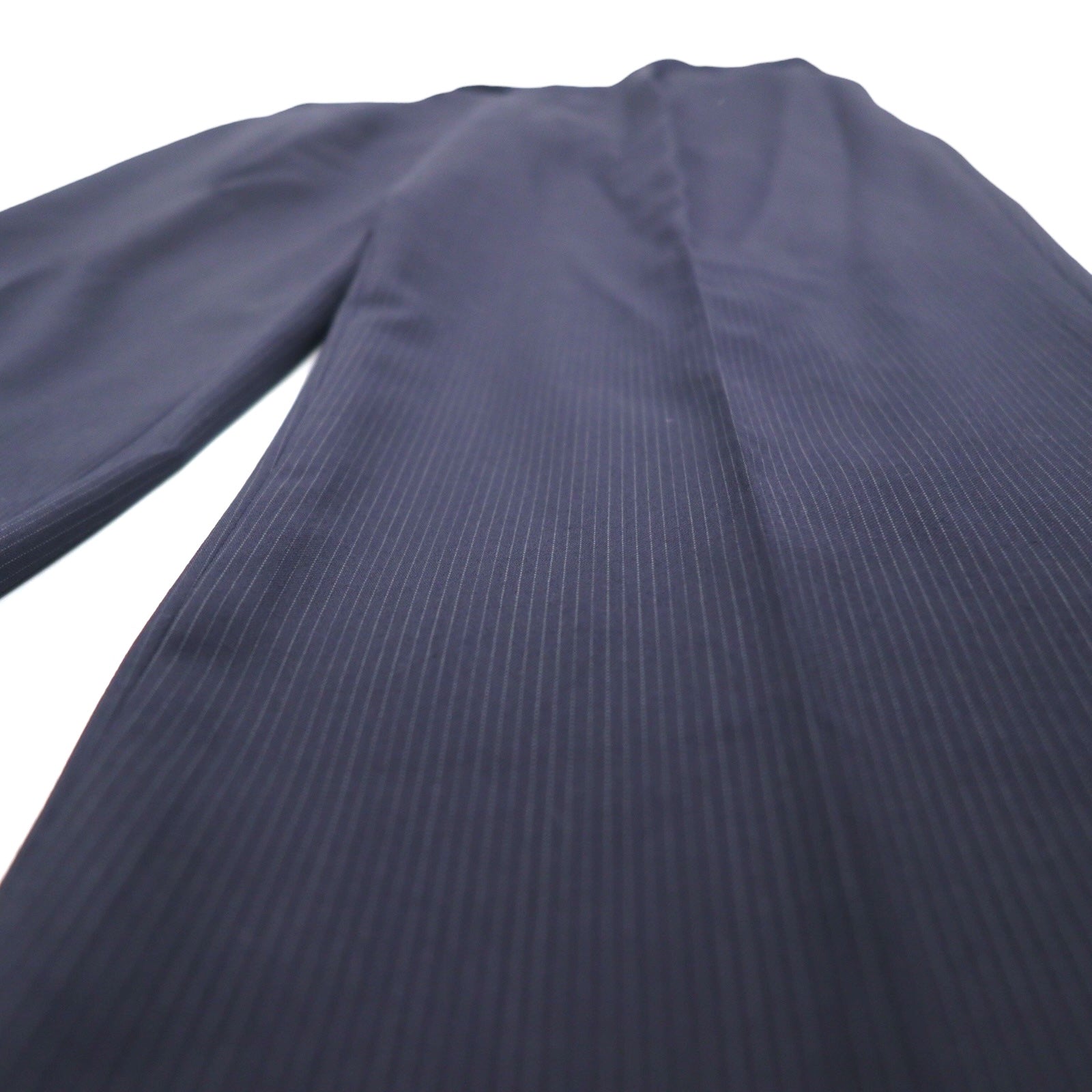 LANVIN en Bleu 3B スーツ セットアップ L ネイビー ストライプ ウール 日本製