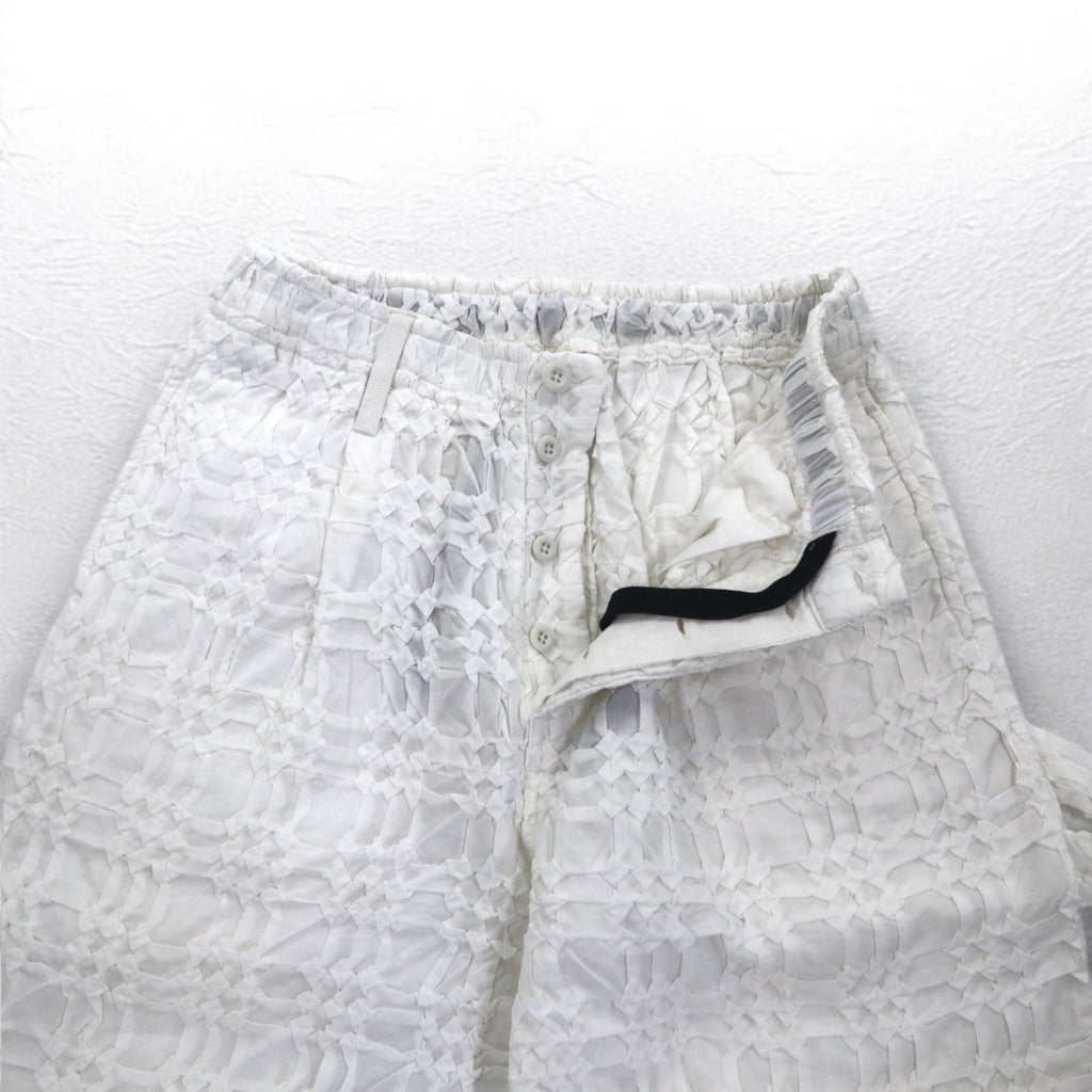 Leh 24AW Smoking in cotone Pantaloni affusolati a pieghe Smocking One Tuck Slacks Painter M Bianchi Ricamati 1033