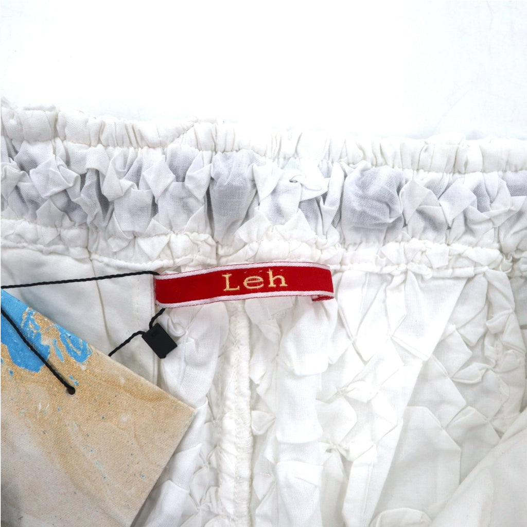 Leh 24AW Smoking in cotone Pantaloni affusolati a pieghe Smocking One Tuck Slacks Painter M Bianchi Ricamati 1033