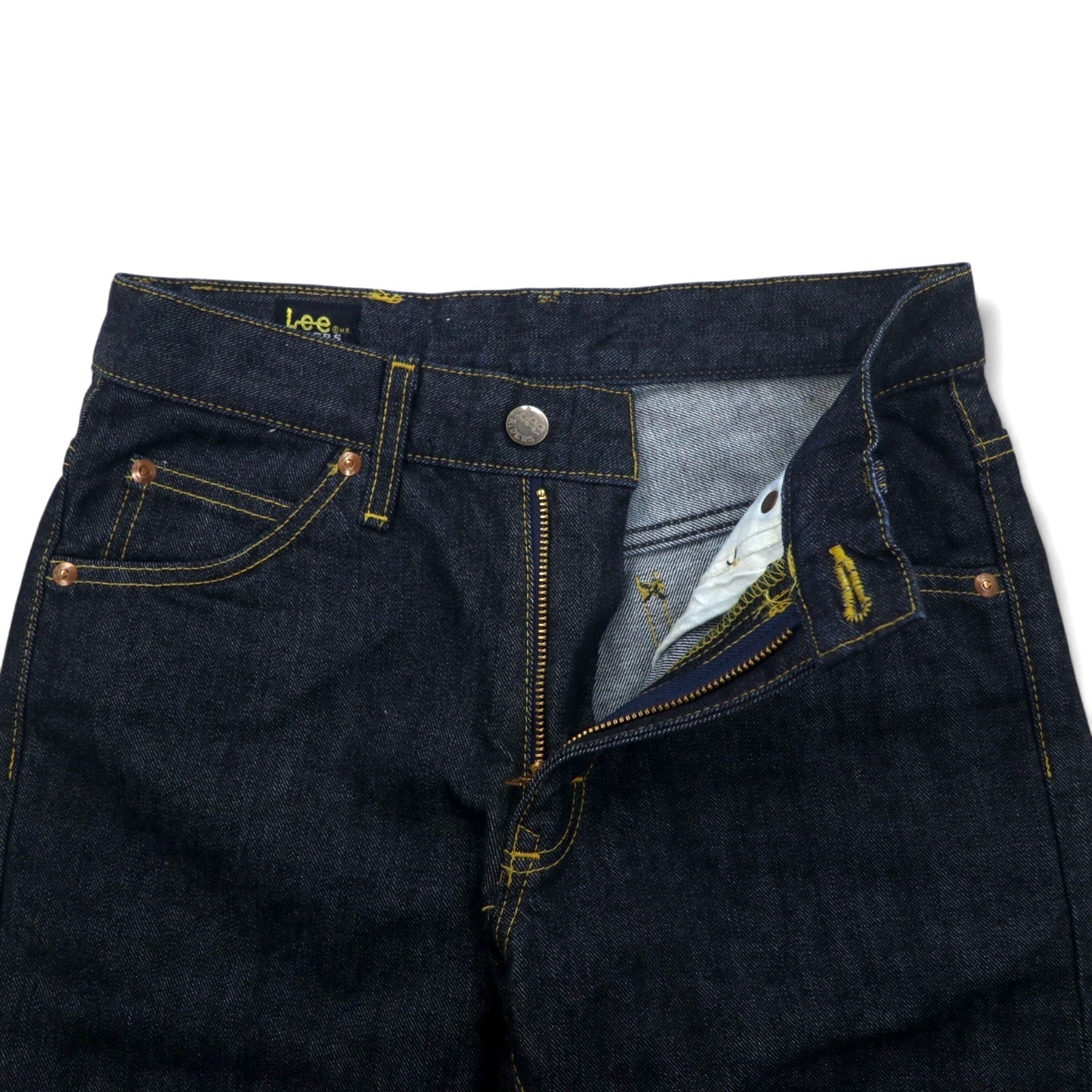 Lee RIDERS Jeans bootcut rigidi S, blu indaco, chiusura a cerniera, etichetta in pelle