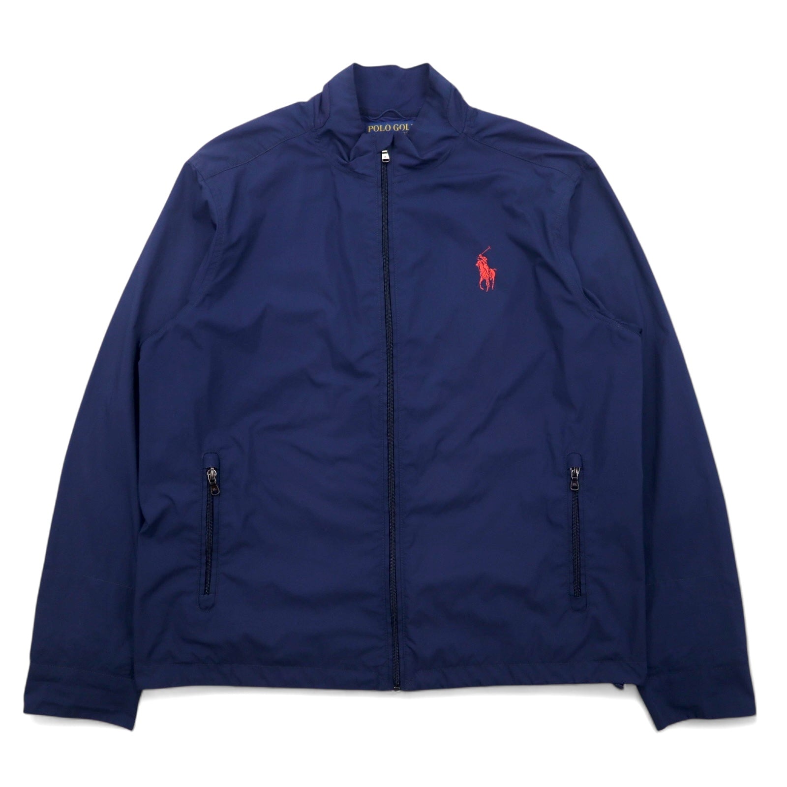 POLO GOLF RALPH LAUREN Giacca Harrington antivento taglia L, blu navy, poliestere, impermeabile, ripiegabile, stampa pony
