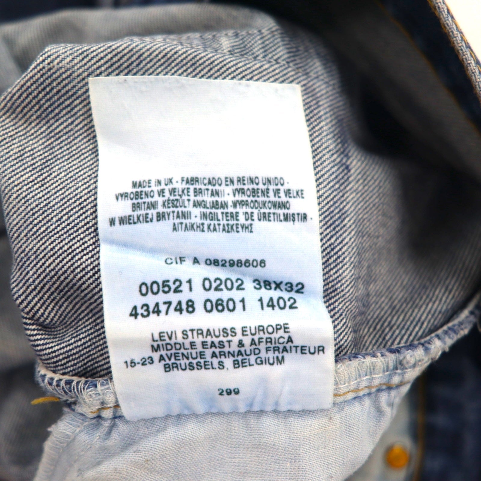 Levi's 00年代 イギリス製 521 ユーロモデル デニムパンツ ジーンズ L インディゴ 00521 0202