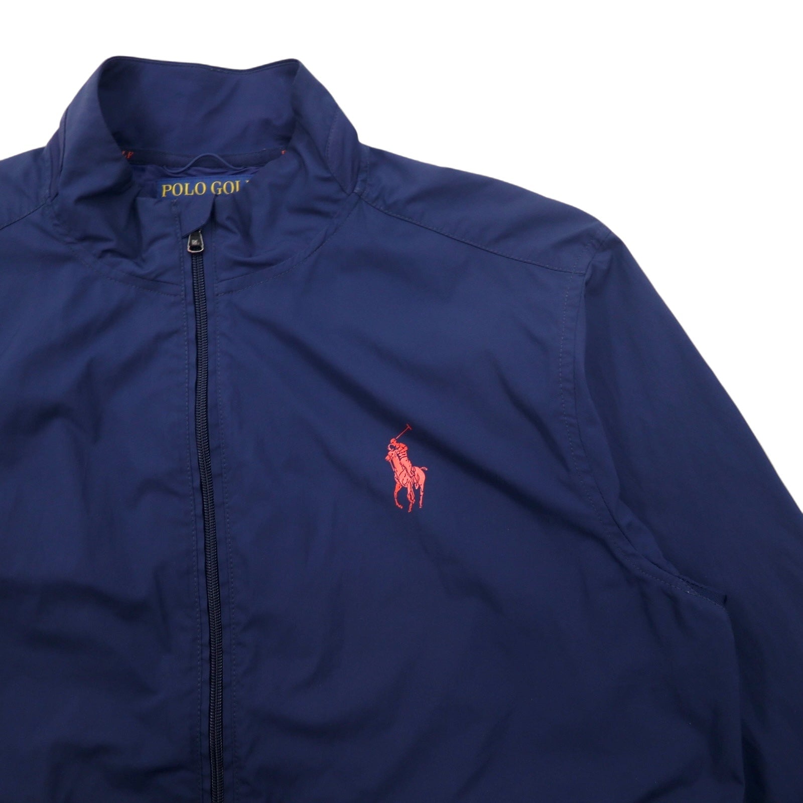 POLO GOLF RALPH LAUREN Giacca Harrington antivento taglia L, blu navy, poliestere, impermeabile, ripiegabile, stampa pony