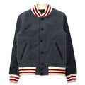 Giacca Champion Rochester Award con maniche in pelle, stile college, bottoni a pressione, taglia L, grigio, in lana e pelle bovina, fodera trapuntata, riproduzione dell'etichetta del periodo, modello ROCHESTER AWARD JACKET C3-J605