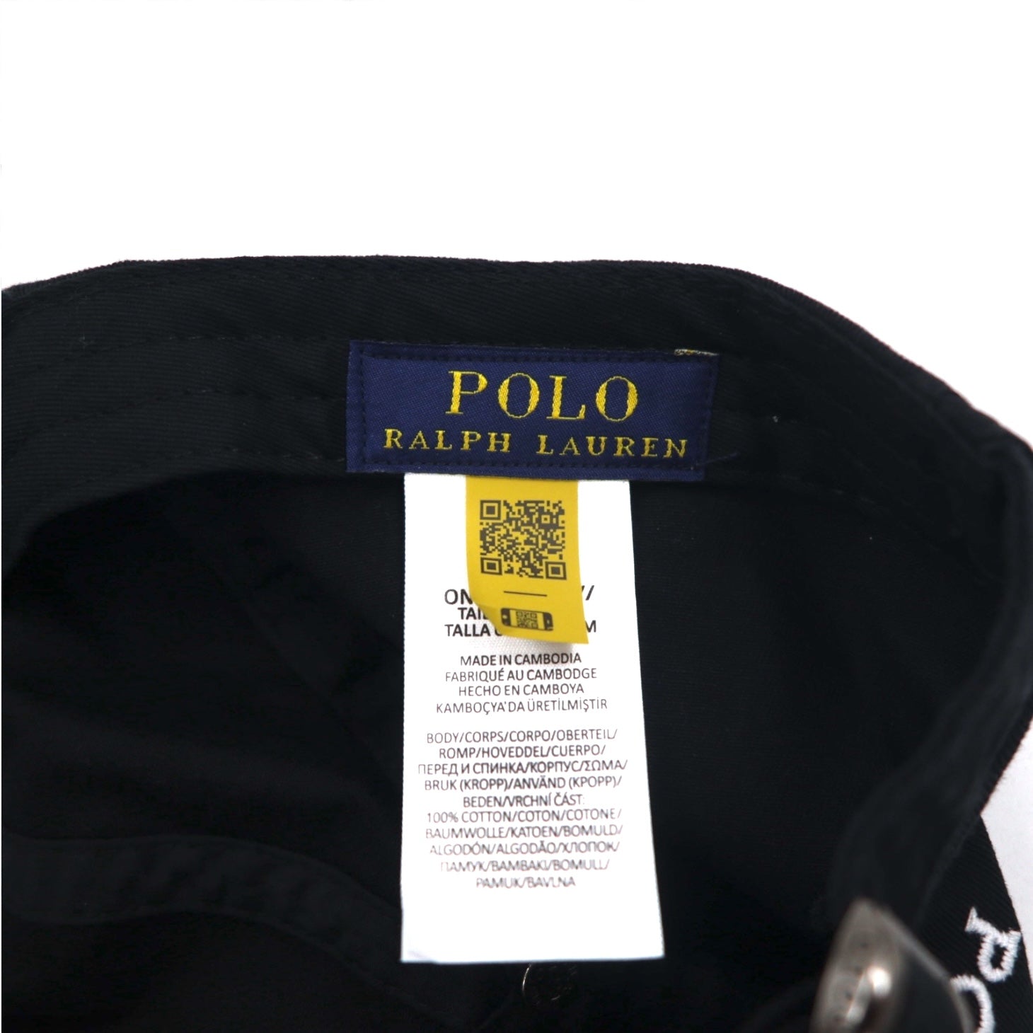 POLO RALPH LAUREN Cappellino 6 pannelli 59cm nero cotone ricamo piccolo pony