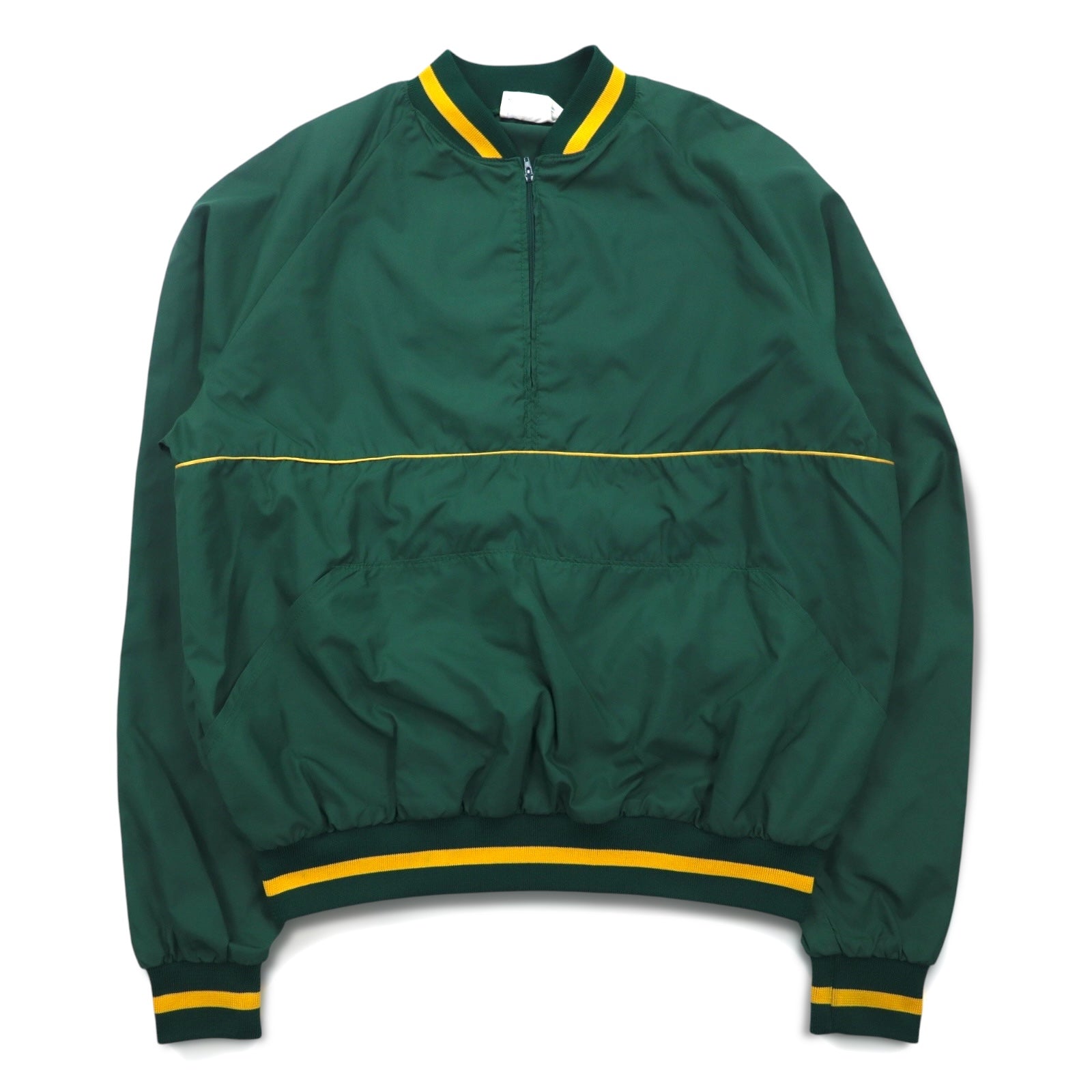 Giacca a vento (piste) in nylon con mezza zip DOHERTY DUNNE, a righe sulle costine, anni '90, MADE IN USA, taglia L, verde