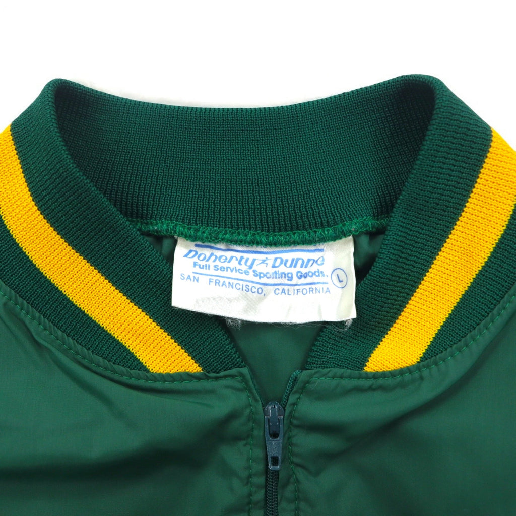 Giacca a vento (piste) in nylon con mezza zip DOHERTY DUNNE, a righe sulle costine, anni '90, MADE IN USA, taglia L, verde