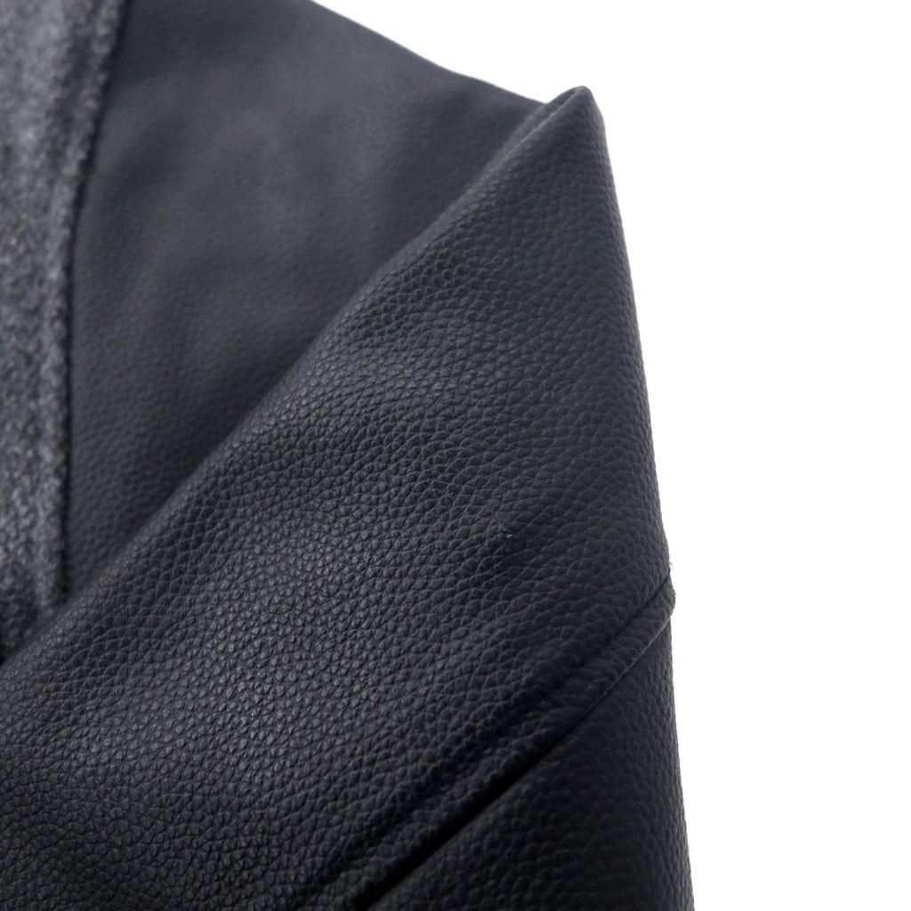 Giacca Champion Rochester Award con maniche in pelle, stile college, bottoni a pressione, taglia L, grigio, in lana e pelle bovina, fodera trapuntata, riproduzione dell'etichetta del periodo, modello ROCHESTER AWARD JACKET C3-J605