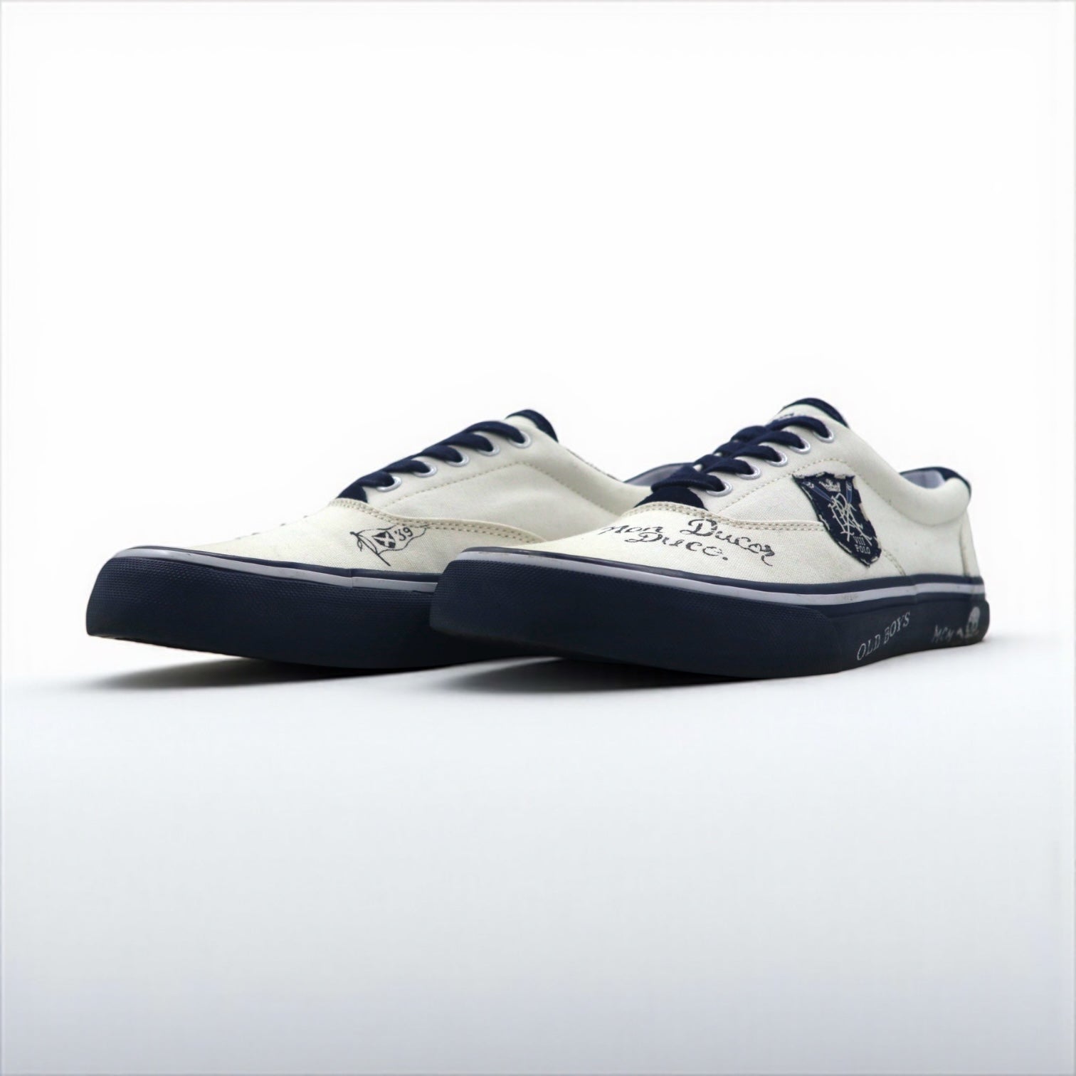 Ralph Lauren ローカットスニーカー 25.5cm キャンバス THORTON Ⅲ-NE スカル ワッペン 01087 J18