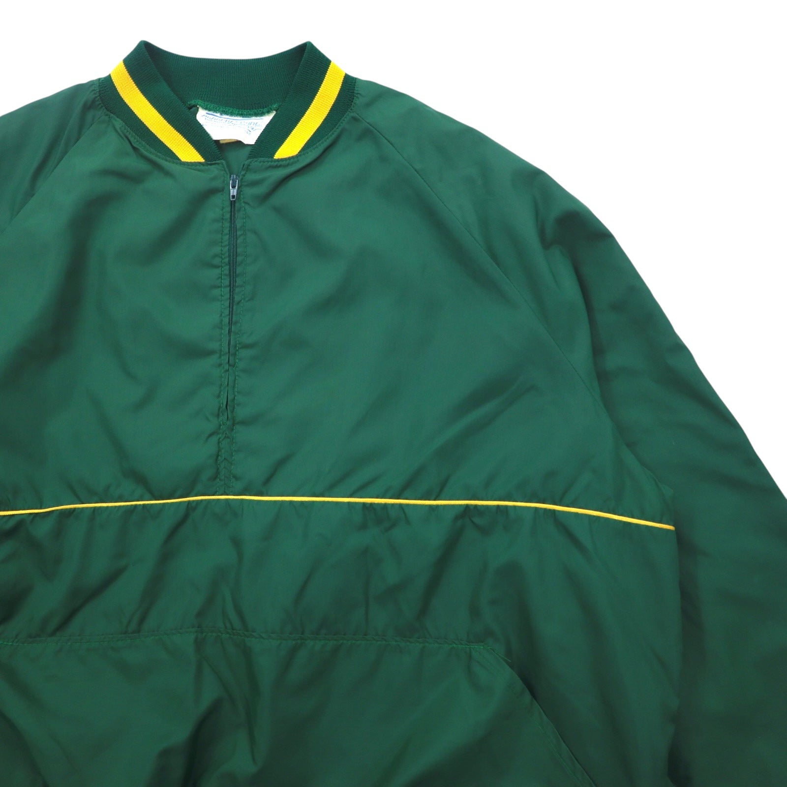 Giacca a vento (piste) in nylon con mezza zip DOHERTY DUNNE, a righe sulle costine, anni '90, MADE IN USA, taglia L, verde