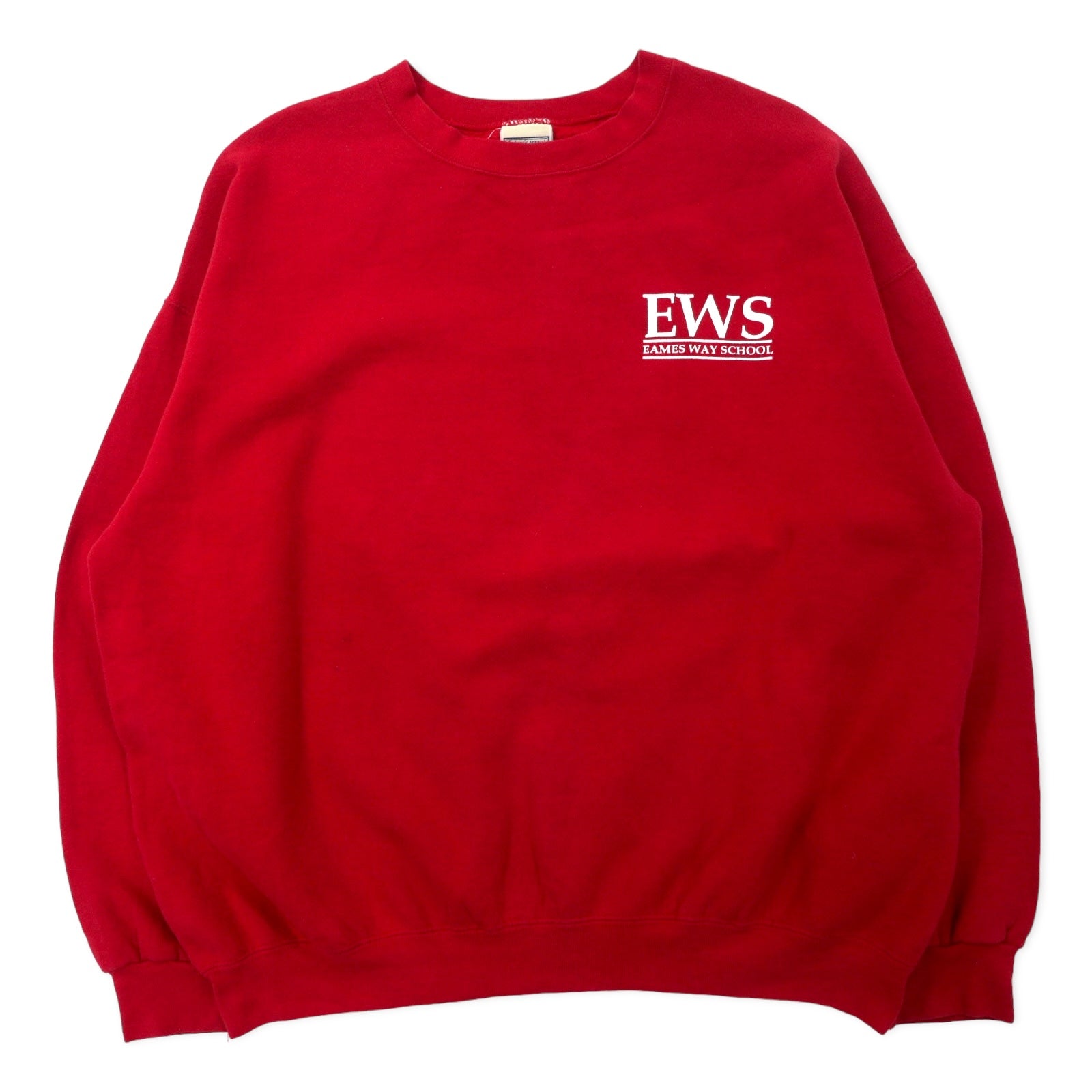 Felpa stampata Lee College XL, rossa, cotone pesante, stampa sul retro, EWS, made in Honduras