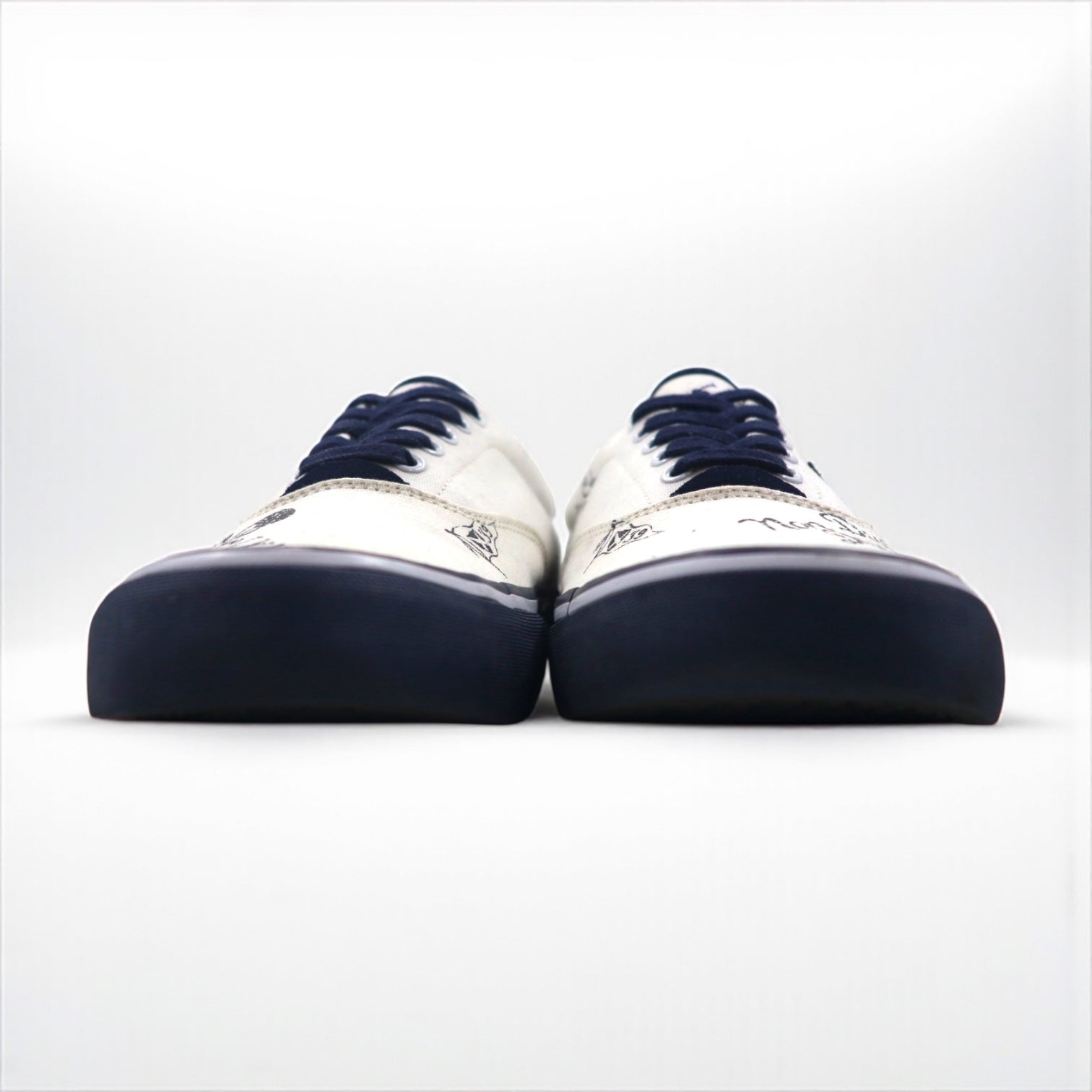 Ralph Lauren ローカットスニーカー 25.5cm キャンバス THORTON Ⅲ-NE スカル ワッペン 01087 J18