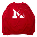 Felpa stampata Lee College XL, rossa, cotone pesante, stampa sul retro, EWS, made in Honduras