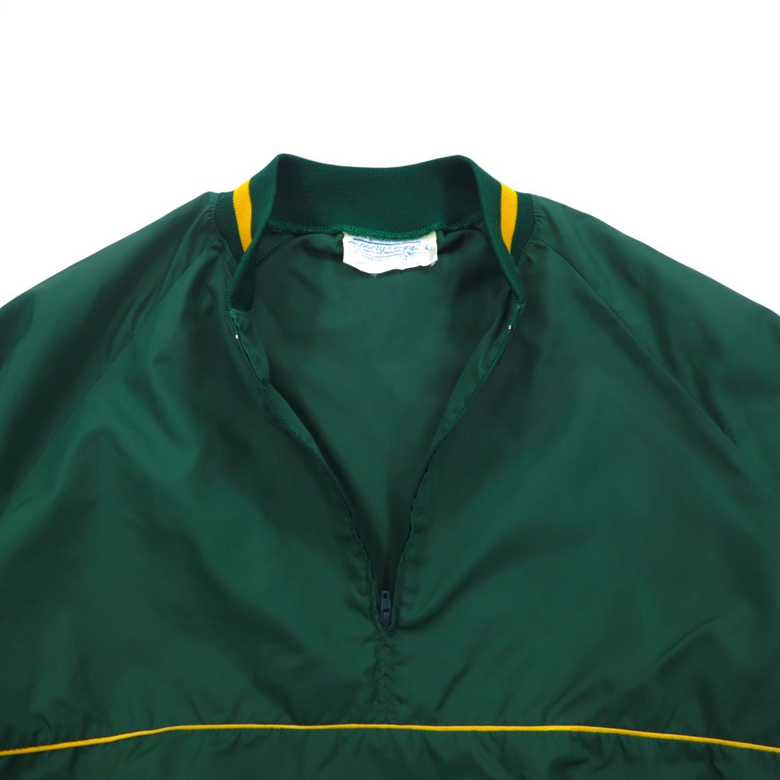 Giacca a vento (piste) in nylon con mezza zip DOHERTY DUNNE, a righe sulle costine, anni '90, MADE IN USA, taglia L, verde