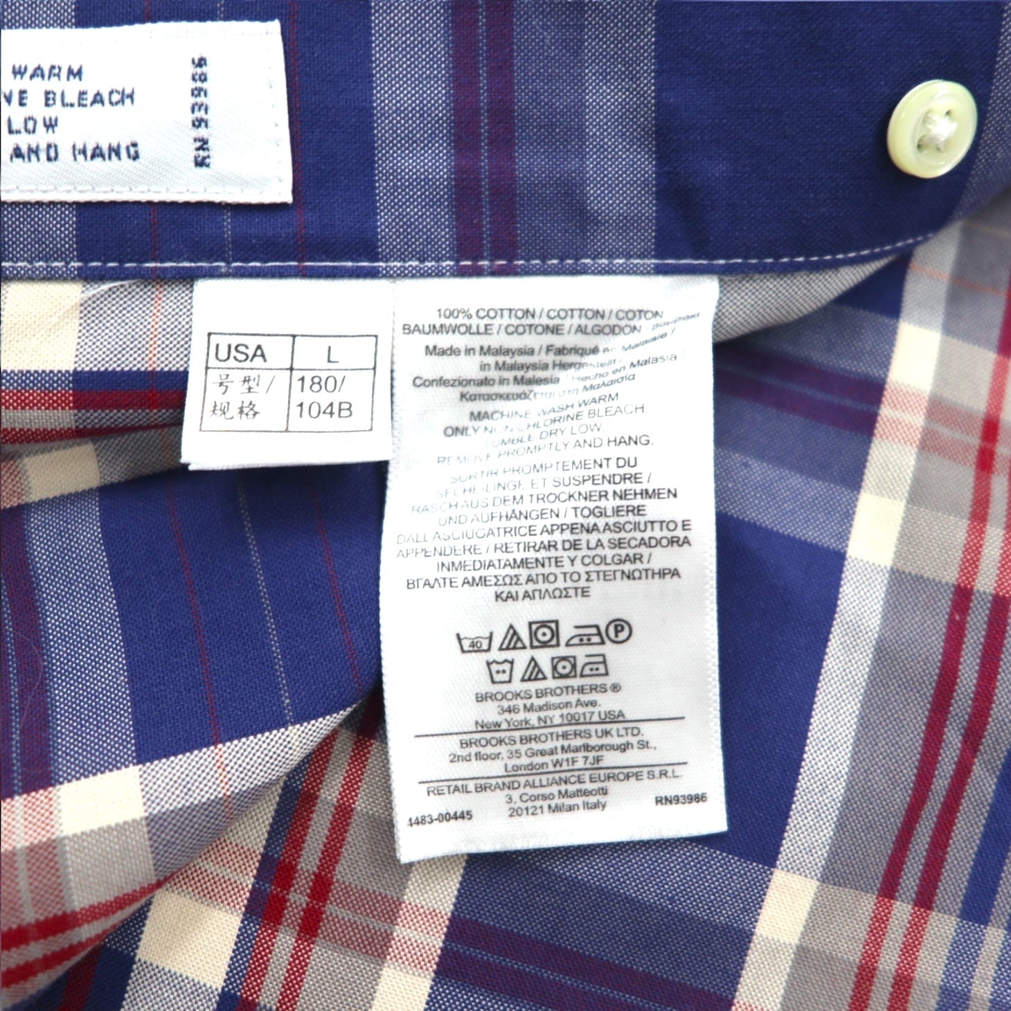 Brooks Brothers 346 Camicia button-down L Multicolore Taschino sul petto THE ORIGINAL POLO SHIRT
