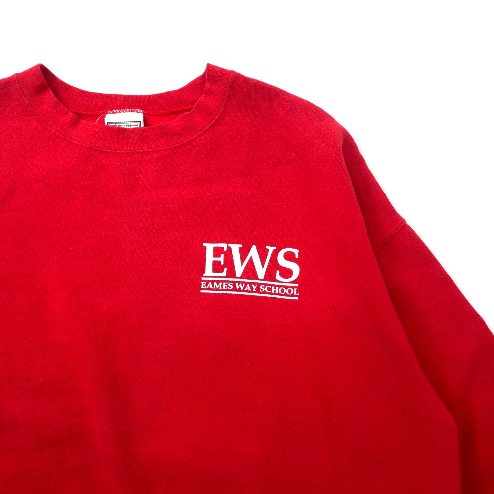 Felpa stampata Lee College XL, rossa, cotone pesante, stampa sul retro, EWS, made in Honduras