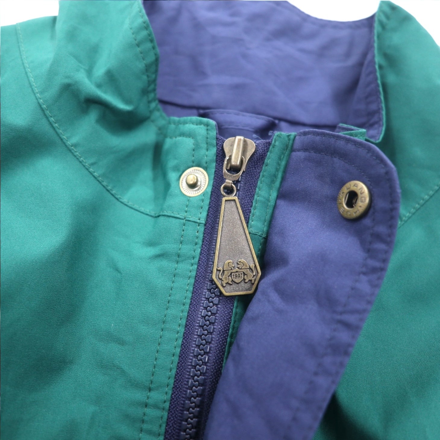 Vintage anni '90 USA Made Windbreaker TOURNEY anni '90 Prodotto negli USA Gore-Tex GORE-TEX Giacca in nylon XXL Verde Navy Impermeabile