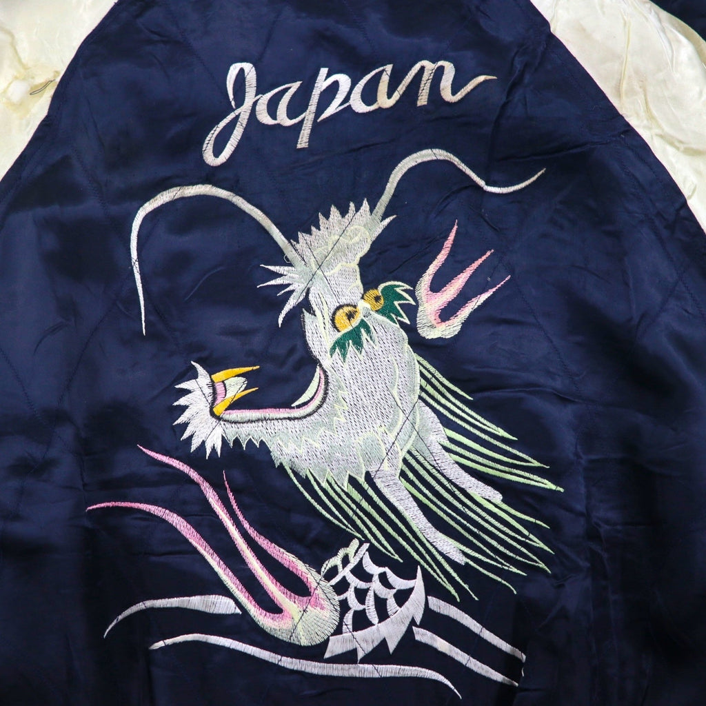 HOUSTON 90年代 スカジャン スーベニアジャケット L ナイロン 飛有棲屯 Japan 龍