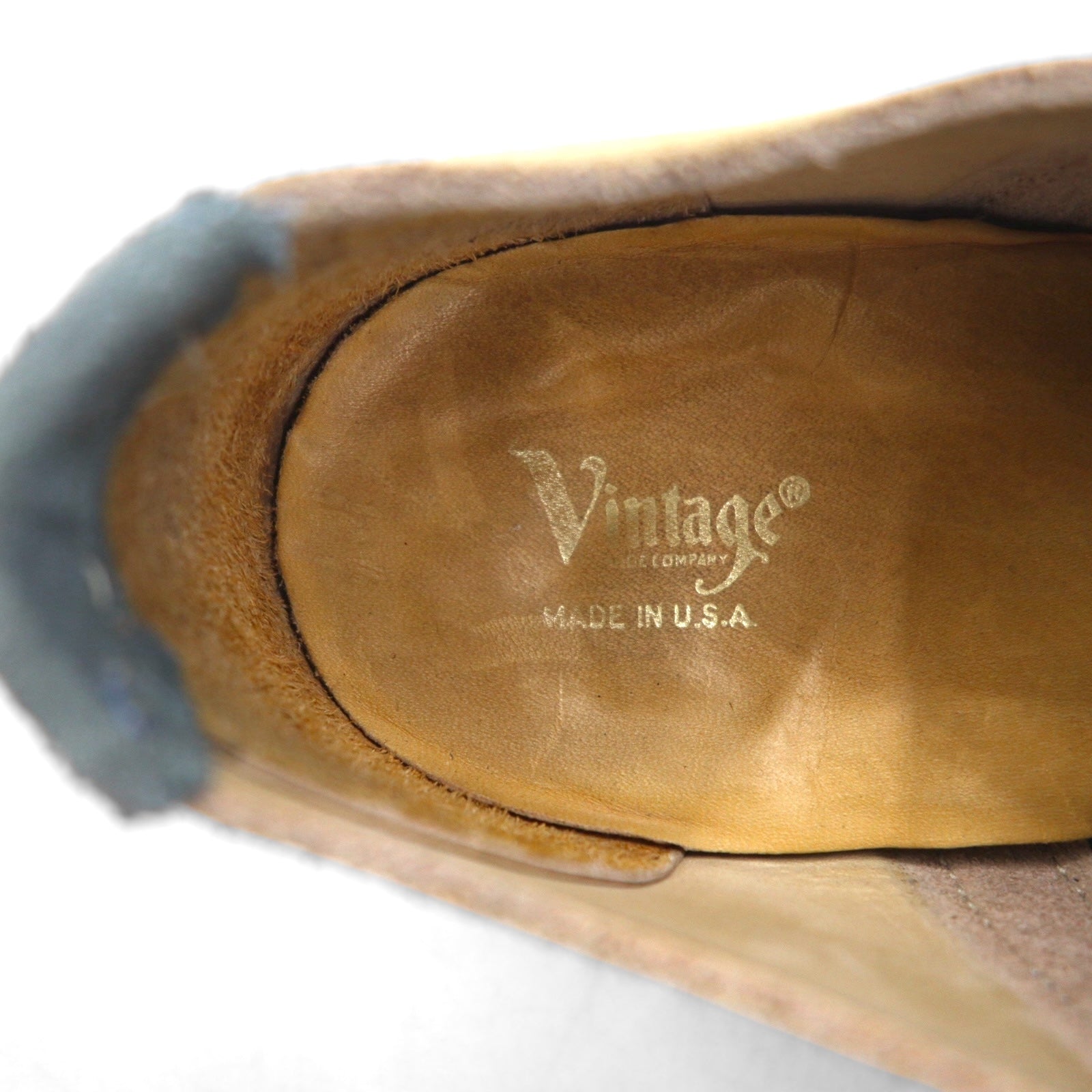 Vintage Shoe Company Scarpe Saddle in pelle scamosciata Made in USA 26cm Beige V01688 T19138