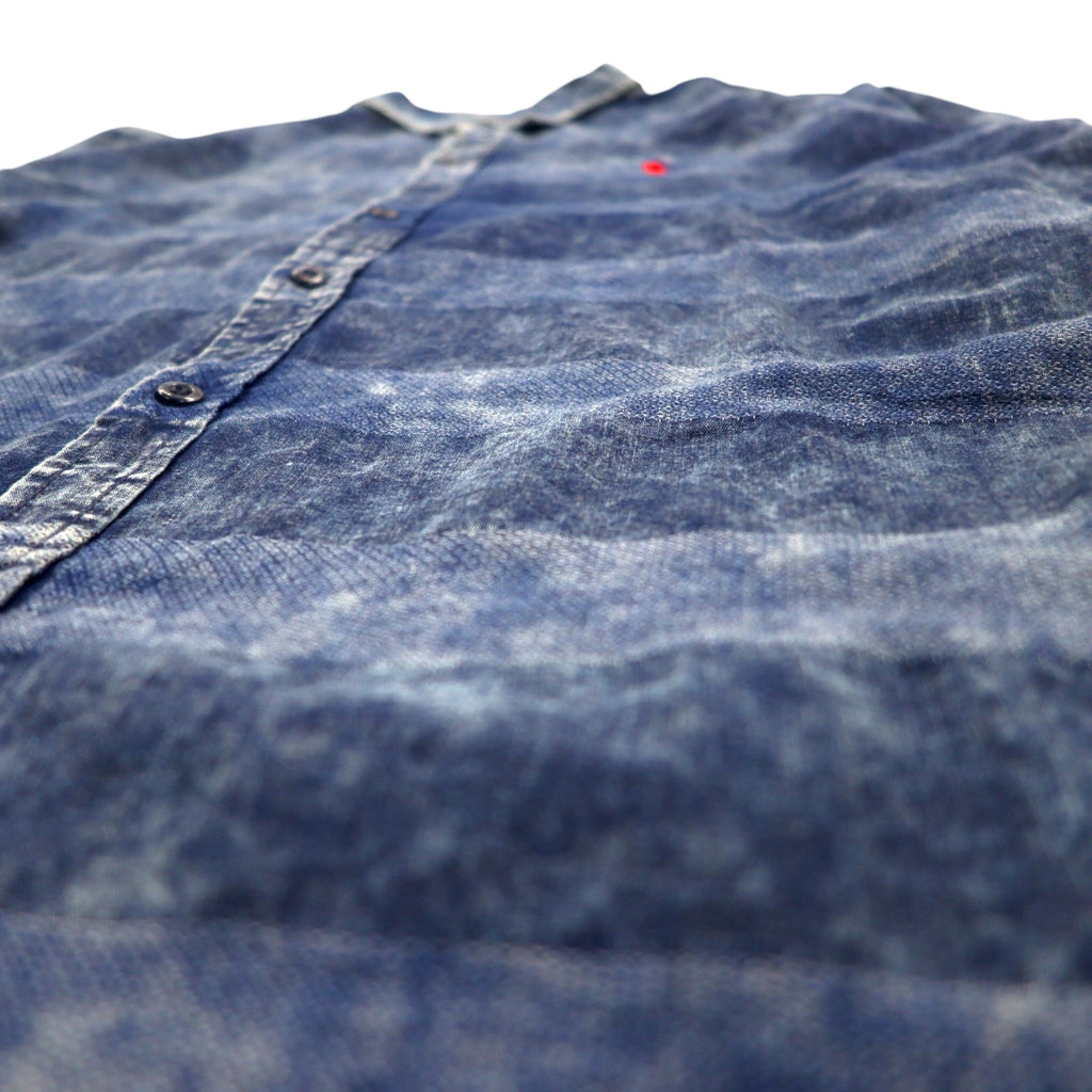 Polo by Ralph Lauren 90年代 ケミカルウォッシュ ボーダー シャツ XXL ブルー スモールポニー刺繍