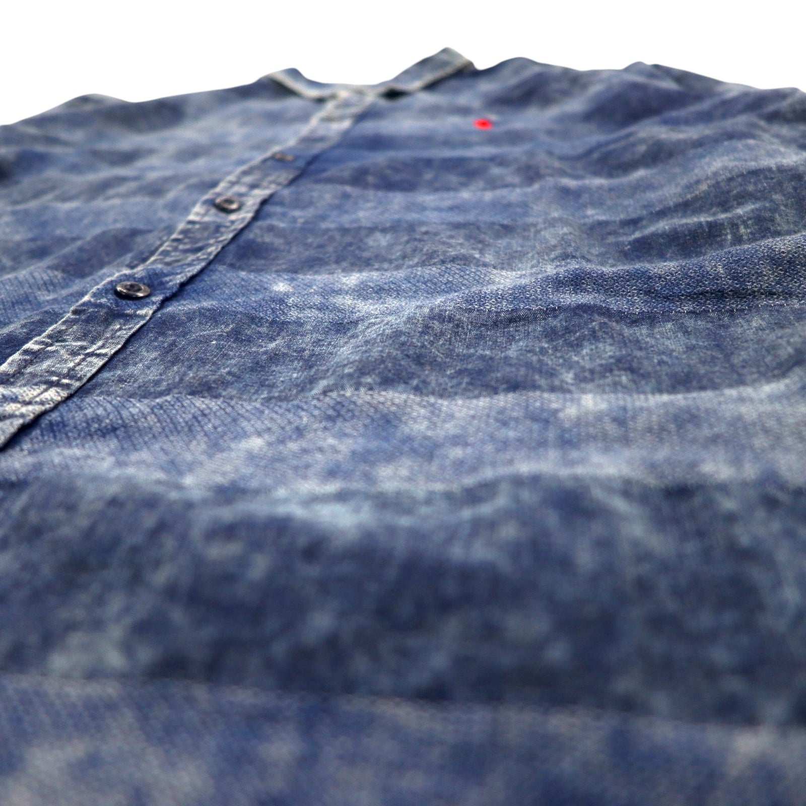 Polo by Ralph Lauren anni '90, camicia a righe in denim lavato con acido, taglia XXL, blu, ricamo piccolo pony